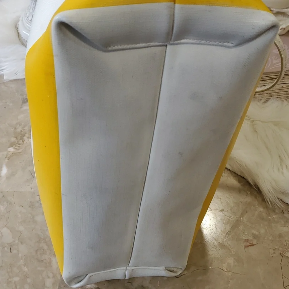 Coach sunburst yellow white stripe shoulder bag - Picture 7 of 16
